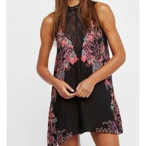 Free People  Marsha Printed Slip Lace Mock, Dress